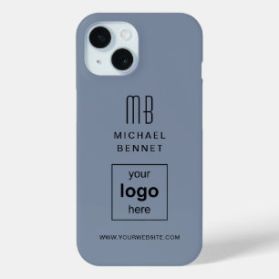 Modern Blue Custom Logo Business Case-Mate iPhone Hülle