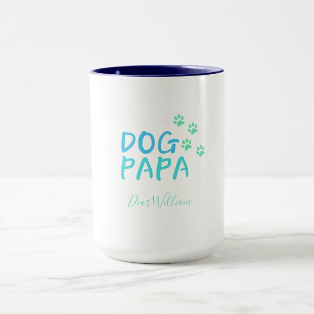 Modern Blue Dog Papa Tasse (Zentrum)