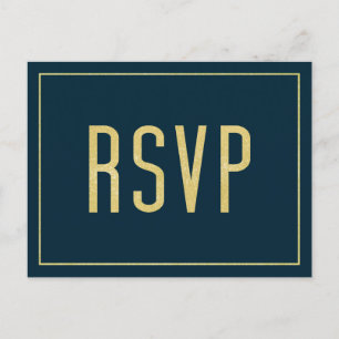 Modern Blue Elegant Minimalistisch Simple Wedding Postkarte