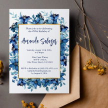 Modern Blue Floral Birthday Party