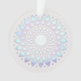 Modern Blue Floral Lotus Mandala Ornament