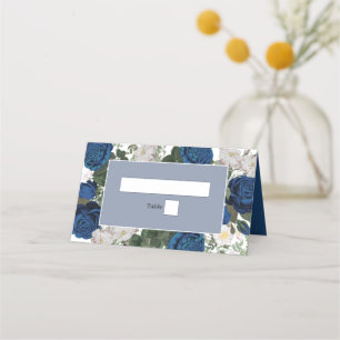 Modern Blue Floral Watercolor Platzkarte