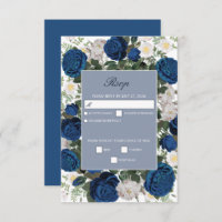 Modern Blue Floral Watercolor