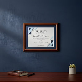 Modern Blue Geometric Certificate of Achievement 
