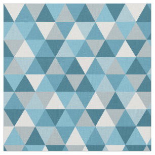 Modern Blue Geometric   Material Stoff