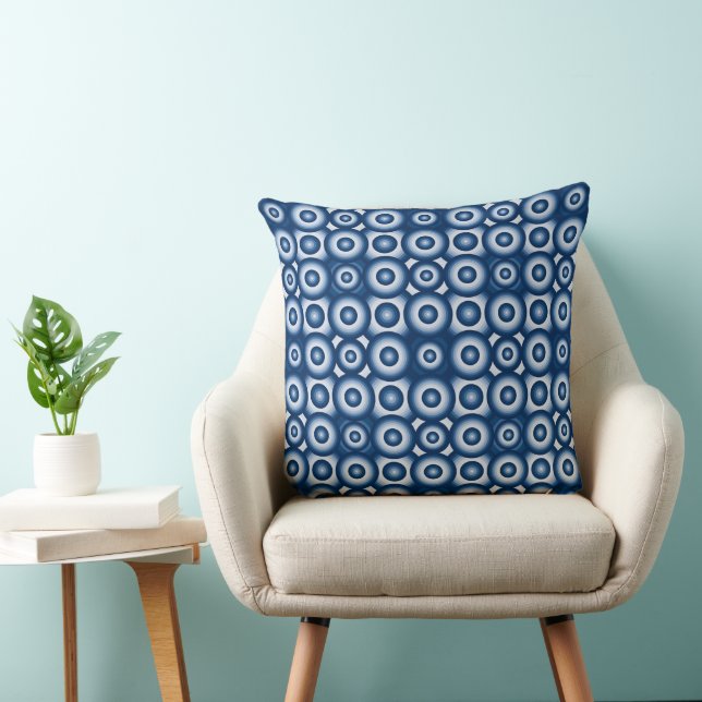 Modern Blue Geometric Muster Kissen (Stuhl )