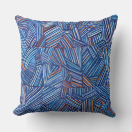 Modern Blue Geometric Throw Pillow – Stylish Abstr Kissen