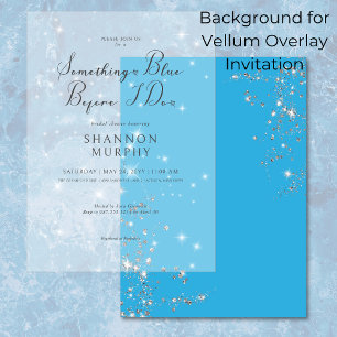 Modern Blue Glam Diamonds Background Brautparty Einladung