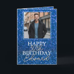 Modern Blue Glitzer Boyfriend Birthday Karte<br><div class="desc">Feiern Sie stilvoll mit einem individuellen Foto-Set vor einem atemberaubenden Glitzer-Hintergrund und fügen Sie Ihrem besonderen Augenblick eine lebendige und glitzernde Touch hinzu. Ideal,  um jedem Fest ein Gefühl von Freude und Eleganz zu vermitteln.</div>