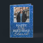 Modern Blue Glitzer Boyfriend Birthday Karte<br><div class="desc">Feiern Sie stilvoll mit einem individuellen Foto-Set vor einem atemberaubenden Glitzer-Hintergrund und fügen Sie Ihrem besonderen Augenblick eine lebendige und glitzernde Touch hinzu. Ideal,  um jedem Fest ein Gefühl von Freude und Eleganz zu vermitteln.</div>