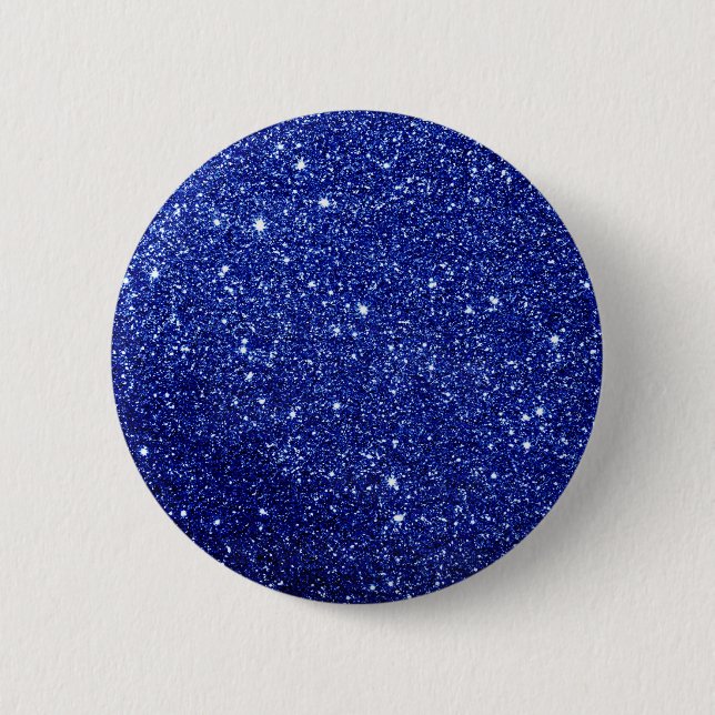 Modern Blue Glitzer Button (Vorderseite)