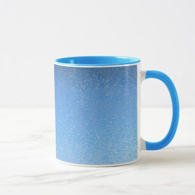 Modern Blue Glitzer Combo Tasse (Rechts)