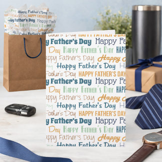 Modern Blue Gold Green Typography Father’s Day Karte