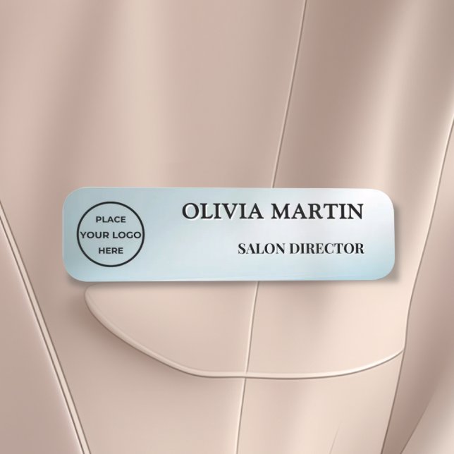 Modern Blue Gradient Magnetic Name Badge Custom Namensschild (Von Creator hochgeladen)