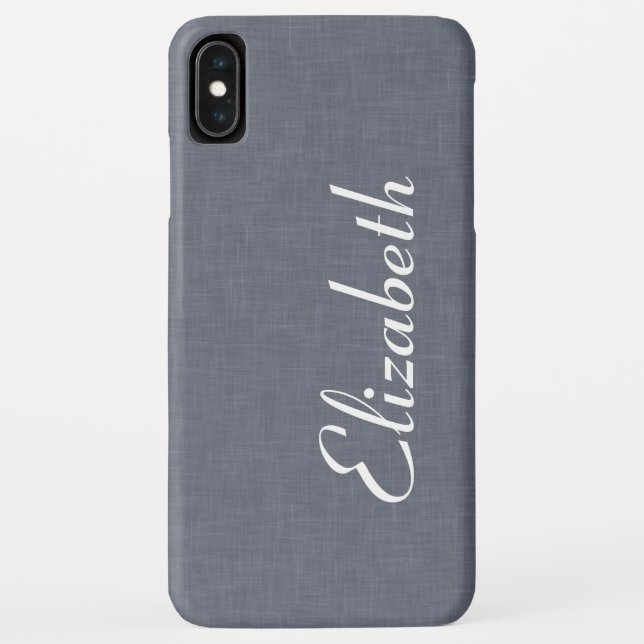 Modern Blue Gray Linen Case-Mate iPhone Hülle (Rückseite)