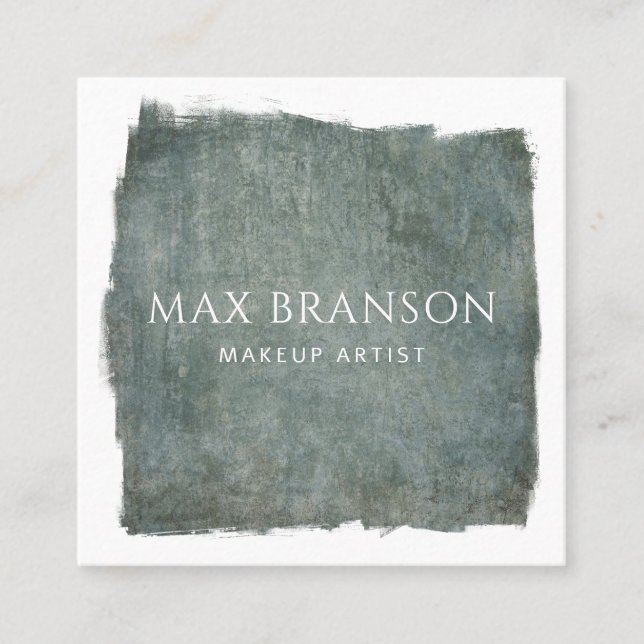 Modern Blue Gray Makeup Artist Business Card Quadratische Visitenkarte (Vorderseite)