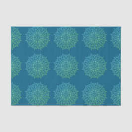 Modern Blue Green Ombre Mandala Boho Decoupage Seidenpapier