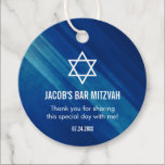 Modern Blue Grunge Bar Mitzvah Geschenkanhänger<br><div class="desc">Moderne marineblaue grunge Bar Mitzvah bevorzugen Tags. Einfach für individuelle Gastgeschenke personalisieren oder Dankeschön an Geschenke.</div>