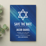 Modern Blue Grunge Bar Mitzvah Save The Date<br><div class="desc">Moderner marineblauer Grunge Bar Mitzvah Save the Date. Persönlich für Ihre Veranstaltung.</div>