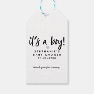 Modern Blue Heart Baby Duwer Fevor Tags Geschenkanhänger