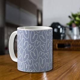 Modern Blue Herz Kaffeetasse