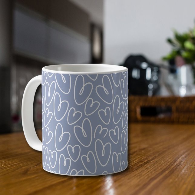 Modern Blue Herz Kaffeetasse (Von Creator hochgeladen)
