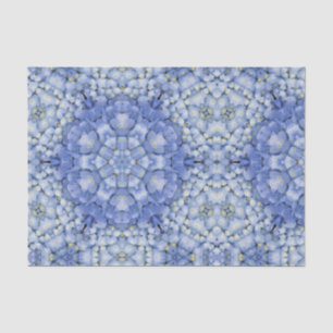 Modern Blue Hydrangea Floral Kaleidoskop Seidenpapier