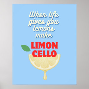 Modern Blue Italian Limoncello Küche Bar Poster