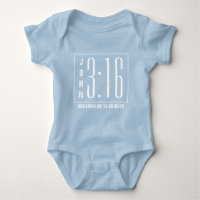 Modern Blue John 3:16 Christlich Baby Bodysuit