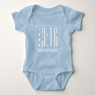 Modern Blue John 3:16 Christlich Baby Bodysuit Strampler