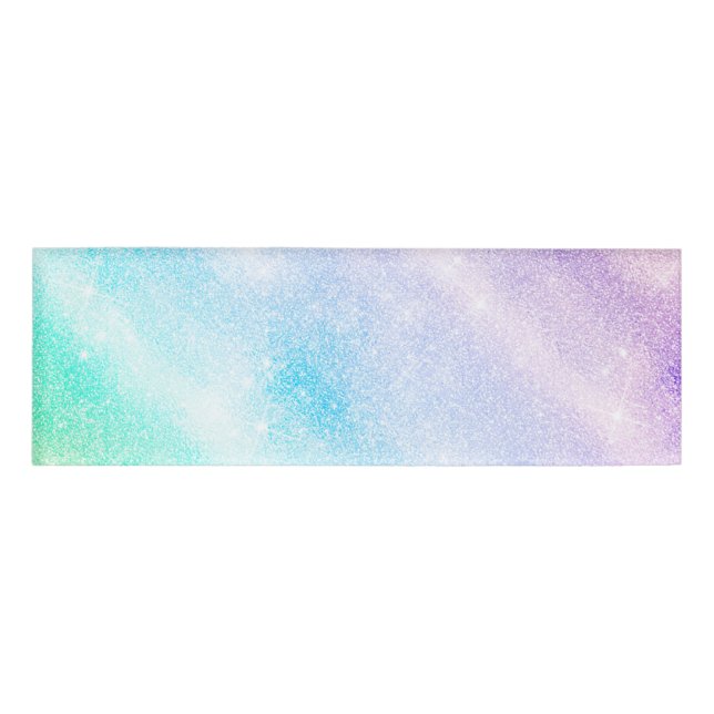 Modern Blue Lila Glitzer Ombre Glam Design Namenschild (Vorderseite)