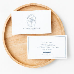 Modern Blue Logo Interior Designer SM Icons Visitenkarte