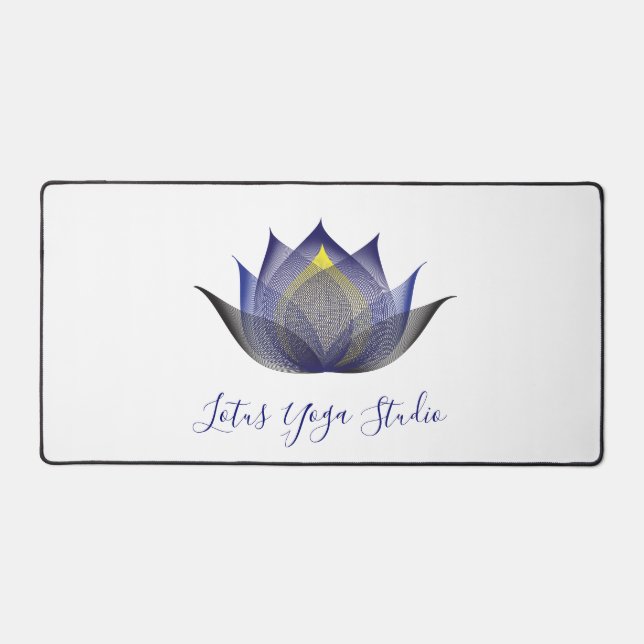 Modern Blue Lotus Blume Design Delta Beach Lounge Schreibtischunterlage (Vorderseite)