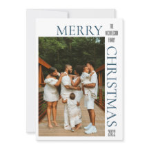 Modern Blue Merry Weihnachten Foto