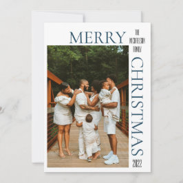 Modern Blue Merry Weihnachten Foto