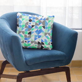 Modern Blue Mint Green Geometric Muster Kissen