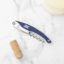 Modern Blue Monogram Name Bold Simple Für Ihn Kellnermesser