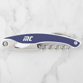 Modern Blue Monogram Name Bold Simple Für Ihn Kellnermesser