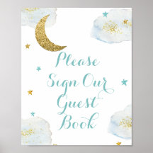 Modern Blue Moon Bitte unterschreiben Sie unser Gä