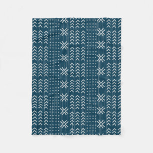 Modern Blue Mud Tuch Afrikanisches Muster Fleecedecke