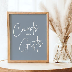 Modern Blue Oh Baby Einfache Duschkarten und Gesch Poster