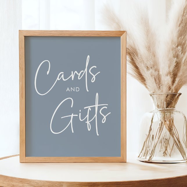 Modern Blue Oh Baby Einfache Duschkarten und Gesch Poster (Von Creator hochgeladen)