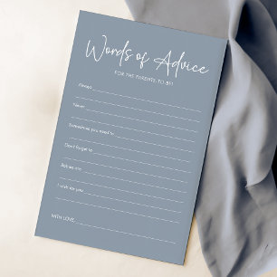 Modern Blue Oh Baby Simple Baby Shower Admin Card