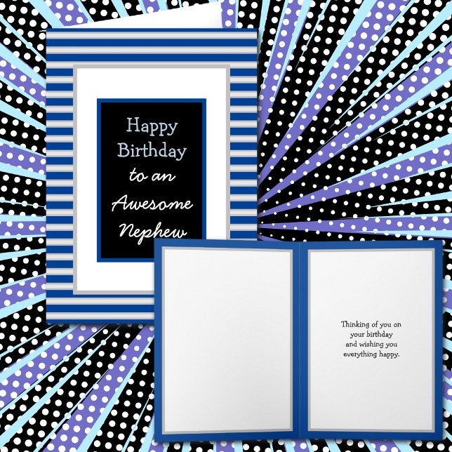Modern Blue Personalisiert Happy Birthday Nephew Karte (Von Creator hochgeladen)