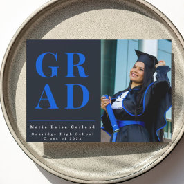 Modern Blue Photo Graduation 2026 announcement Feiertagskarte