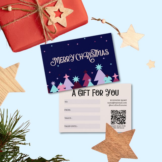 Modern Blue Pink Frohe Weihnachtskarte (Von Creator hochgeladen)