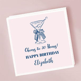 Modern Blue&PinkCheers bis 30 Jahre Geburtstag Nap Serviette