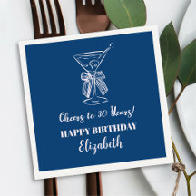 Modern Blue&PinkCheers bis 30 Jahre Geburtstag Nap