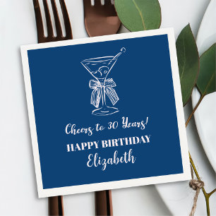 Modern Blue&PinkCheers bis 30 Jahre Geburtstag Nap Serviette