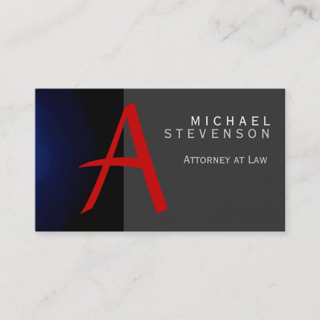 Modern Blue Red Attorney at Law Business Card Visitenkarte (Vorderseite)